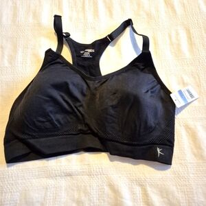 Danskin Now women's 2XL Seamless Sports Bra, lightly padded, black NWT
